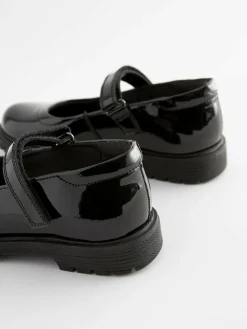Next Black Patent Standard Fit (F) School Leather Chunky Mary Jane Shoes^ Shoes