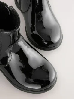 Discount Next Standard Fit (F) Leather Chelsea Ankle Boots Black Patent