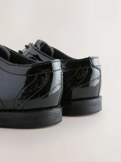 Best Next Standard Fit (F) Smart Leather Brogue Shoes Black Patent