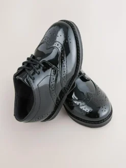 Best Next Standard Fit (F) Smart Leather Brogue Shoes Black Patent