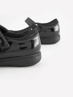 Best Next Black Patent Standard Fit (F) School Leather Brogue Detail Mary Jane Shoes