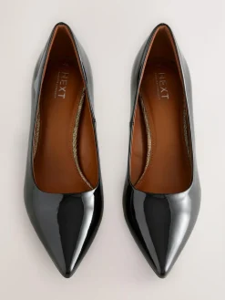 Clearance Next Standard/Wide Fit Forever Comfort® Point Toe Court Heels Black Patent