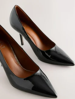 Clearance Next Standard/Wide Fit Forever Comfort® Point Toe Court Heels Black Patent