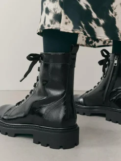 Best Next Standard/Wide Fit Forever Comfort® Lace-Up Boots Black Patent