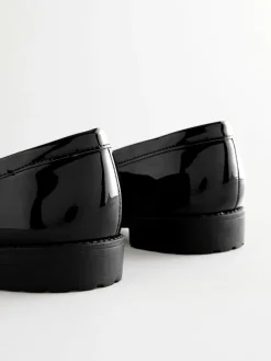 Discount Next Patent Tassel Hardware Detail Loafers Black