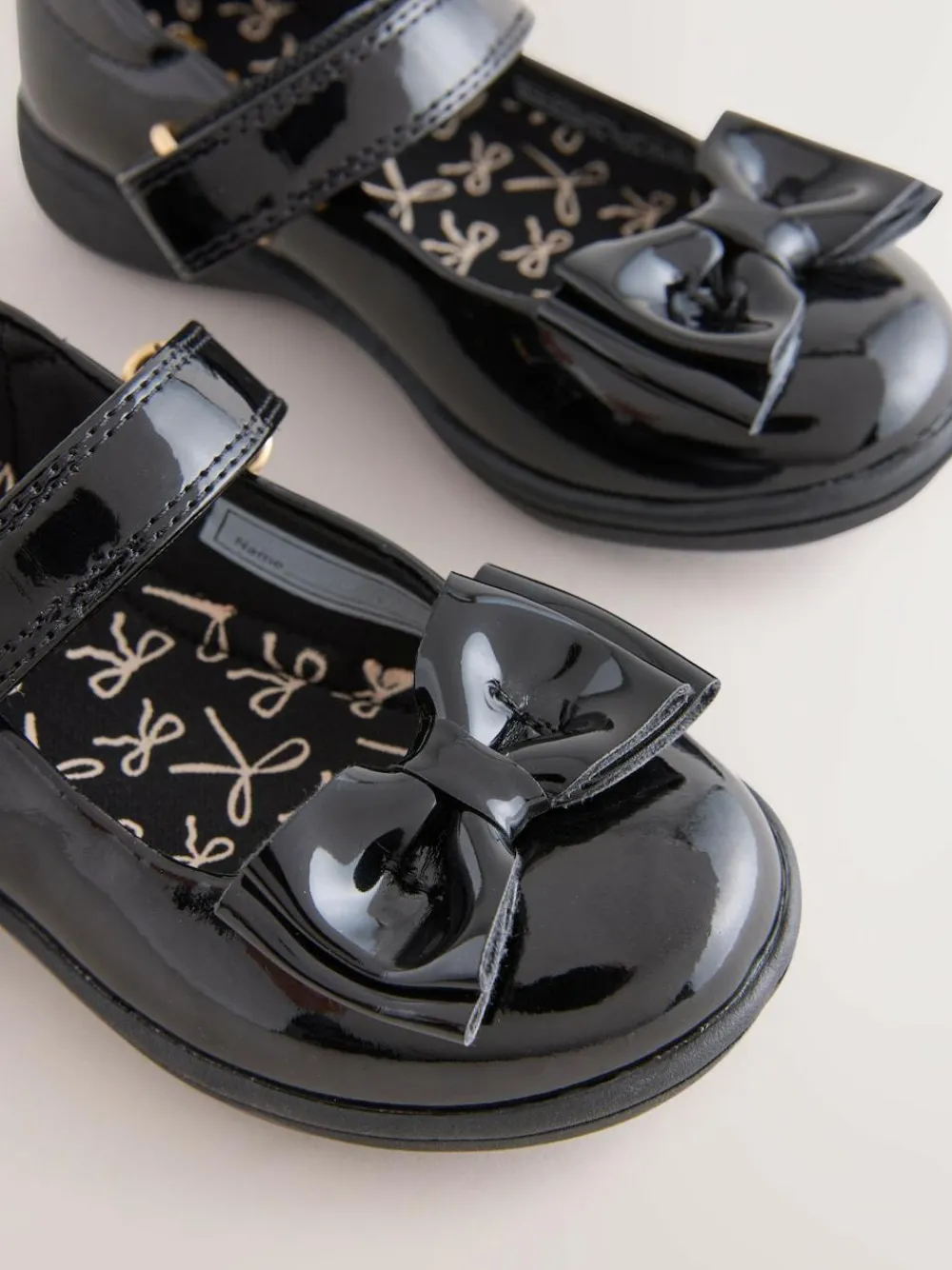Next Black Patent Wide Fit (G) Bow Mary Jane School Shoes^ Shoes