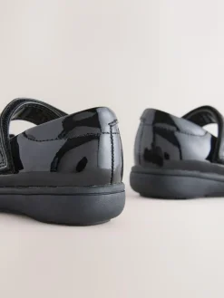 Next Black Patent Wide Fit (G) Bow Mary Jane School Shoes^ Shoes