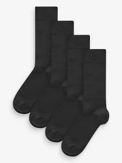 Next Black Pattern Modal Signature Socks 4 Pack