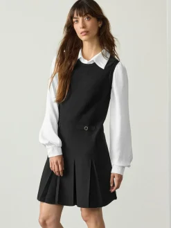 Discount Next Black Pinafore Layered Knitted Dress