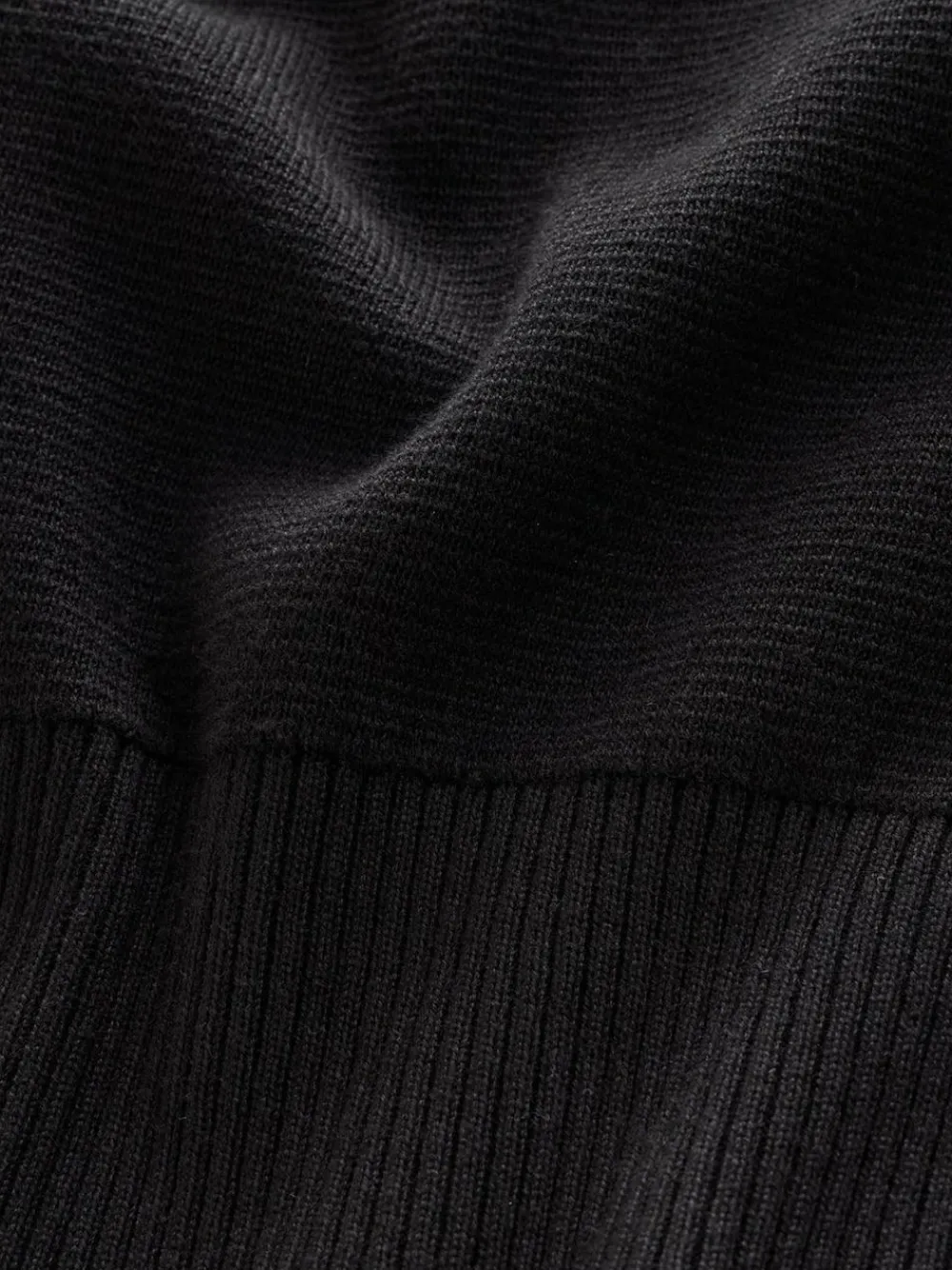 Next Black Plain N.Premium Regular Fit 100% Cotton Premium Quarter Zip Jumper^ Nightwear|Knitwear