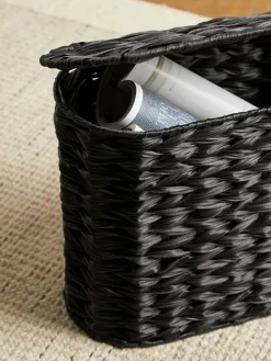 Best Next Plastic Wicker Storage Basket Black