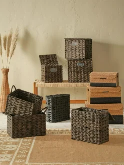 Best Next Plastic Wicker Storage Basket Black