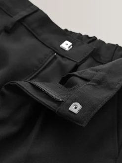 Sale Next Plus Waist School Pleat Front Trousers (3-17yrs) Black