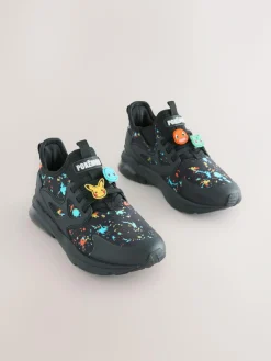Online Next Black Pokemon Elastic Lace Trainers