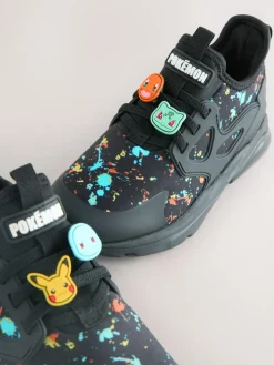 Online Next Black Pokemon Elastic Lace Trainers