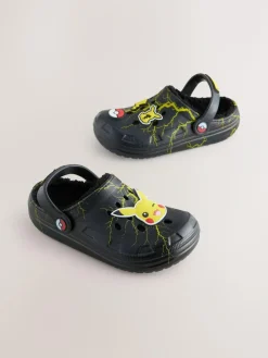 Next Black Pokemon Warm Lined Slipper Clogs^BOY Nightwear