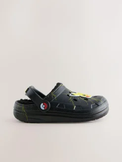 Next Black Pokemon Warm Lined Slipper Clogs^BOY Nightwear