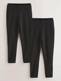 New Next Black Ponte Leggings 2 Pack