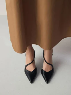 Next Premium Leather Asymmetric Court Heels^Women Heels