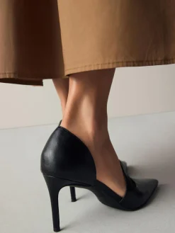 Next Premium Leather Asymmetric Court Heels^Women Heels