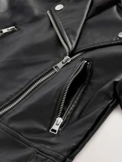 Sale Next Black PU Biker Jacket (3-16yrs)