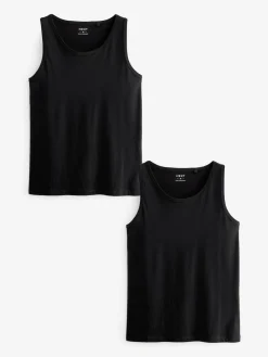 Next Pure 100% Cotton Layering Vests 2 Pack^ Underwear|Underwear