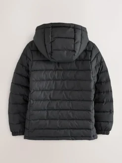 Next Black Quilted Midweight Hooded Jacket (3-16yrs)^BOY Coats & Jackets|Snowsuits & Coats