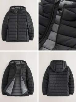 Next Black Quilted Midweight Hooded Jacket (3-16yrs)^BOY Coats & Jackets|Snowsuits & Coats
