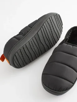 Online Next Black Quilted Slippers
