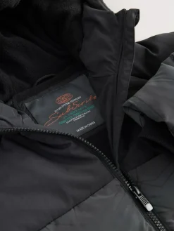 Online Next Black Reflective Shower Resistant Microfleece Lined Padded Coat (3-16yrs)