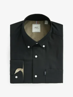 Outlet Next Black Regular Fit Button Down Easy Iron Oxford Shirt