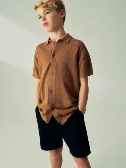 New Next Black Regular Fit Chino Shorts (3-16yrs)