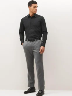 Clearance Next Black Regular Fit Easy Care Single Cuff Smart Shirt