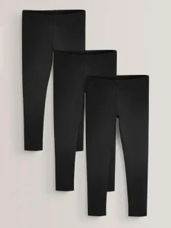 Next Black Regular Fit Leggings 3 Pack (3-16yrs)^ Pants & Leggings|Pants & Leggings