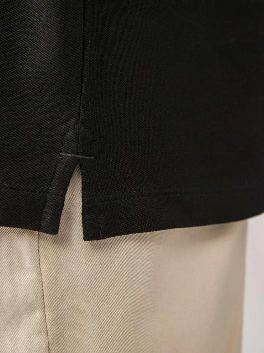 Online Next Black Regular Fit Long Sleeve Pique Polo Shirt