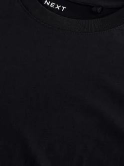 Next Black Regular Fit Long Sleeve Crew Neck T-Shirt^ Tops & T-Shirts|Nightwear
