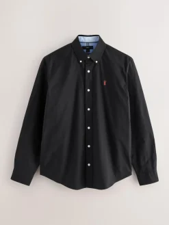 Hot Next Black Regular Fit Long Sleeve Oxford Shirt