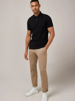 Next Black Regular Fit Short Sleeve Pique Polo Shirt^ Tops & T-Shirts