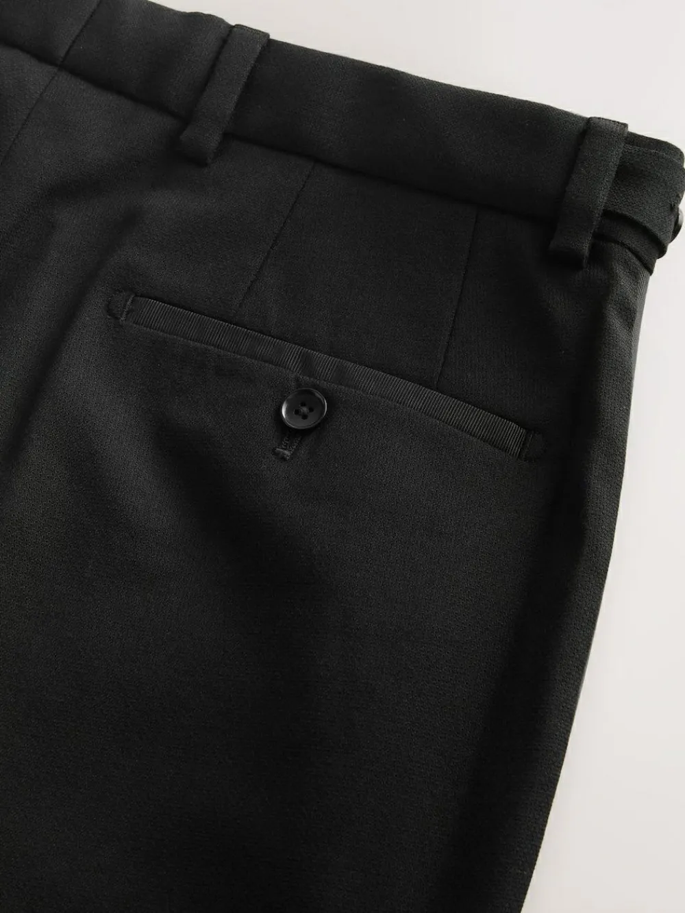 New Next Black Regular Fit Signature Marzotto Wool Tuxedo Trousers With Side Tape Detail
