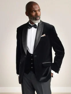 Next Regular Fit Signature Pontoglio Italian Velvet Blazer With Shawl Lapel^ Blazers & Formal Jackets