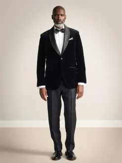 Next Regular Fit Signature Pontoglio Italian Velvet Blazer With Shawl Lapel^ Blazers & Formal Jackets