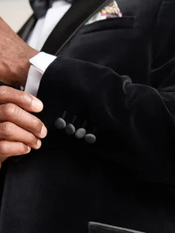 Next Regular Fit Signature Pontoglio Italian Velvet Blazer With Shawl Lapel^ Blazers & Formal Jackets