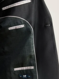 New Next Black Regular Fit Signature Nova Fides 100% Italian Wool Tuxedo Suit Jacket
