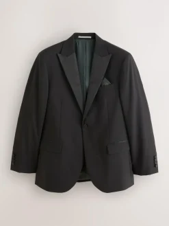 New Next Black Regular Fit Signature Nova Fides 100% Italian Wool Tuxedo Suit Jacket