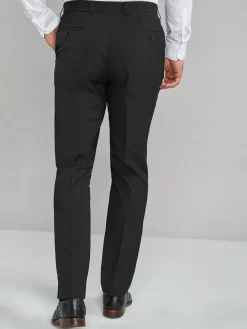 Next Black Regular Fit Stretch Smart Trousers^ Nightwear|Pants & Chinos