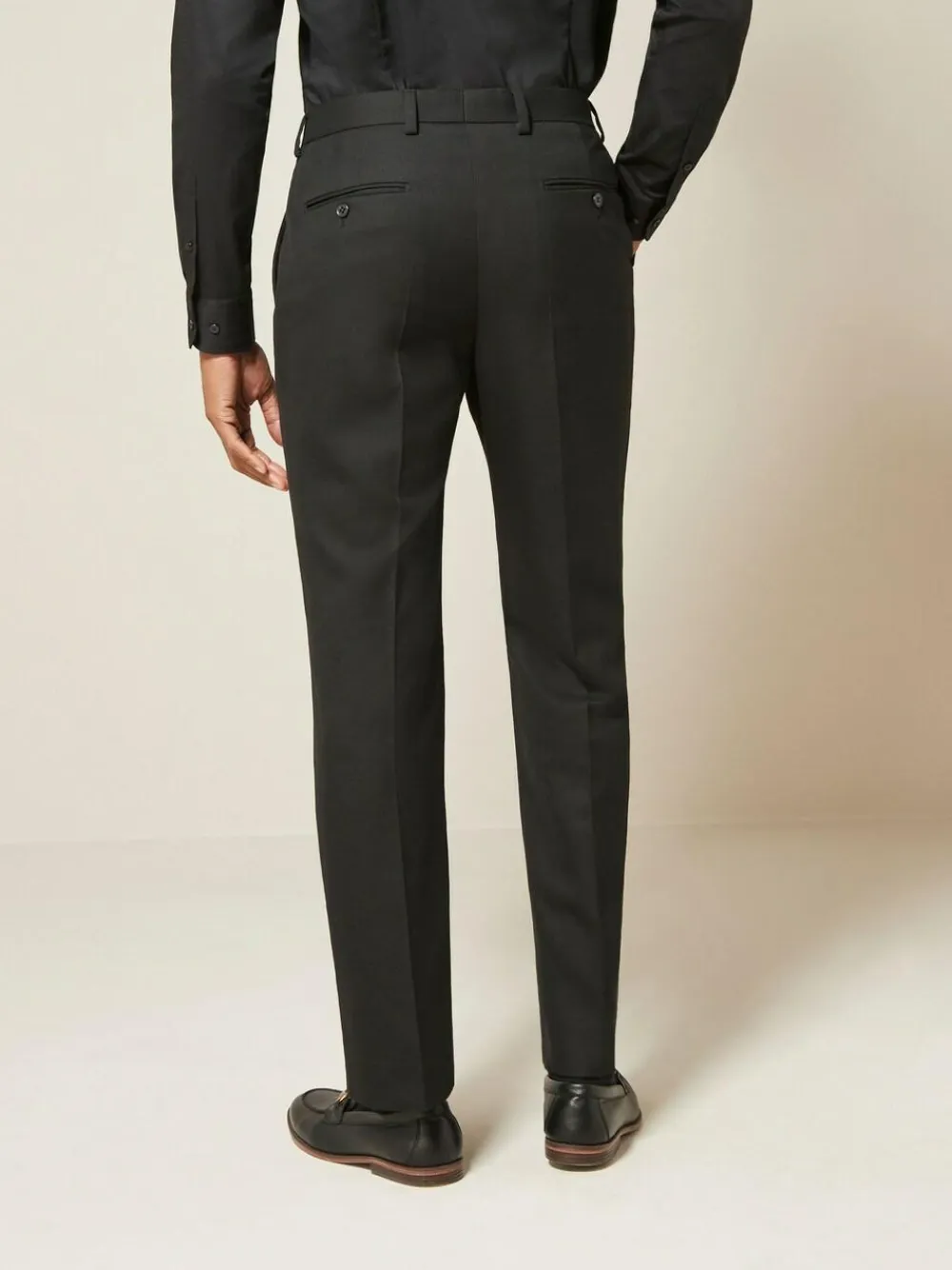 Next Black Regular Fit Textured Suit Trousers^ Pants & Chinos