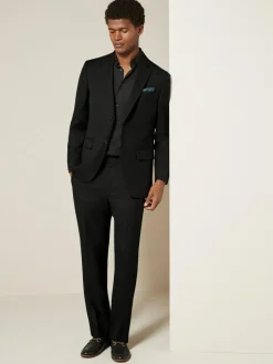 Next Black Regular Fit Textured Suit Trousers^ Pants & Chinos