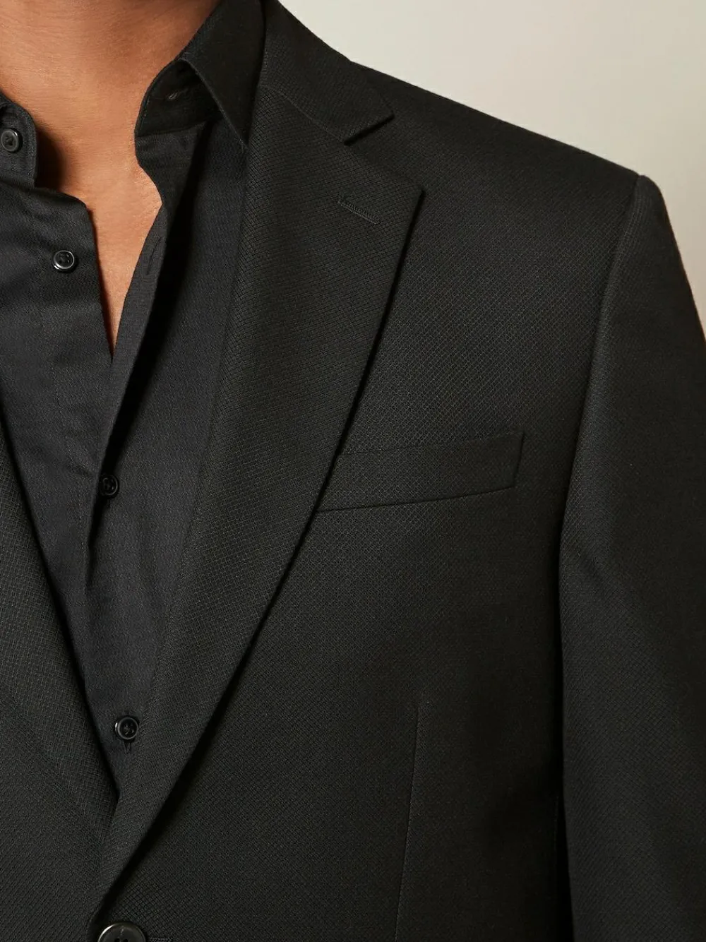 Next Black Regular Fit Textured Suit Jacket^ Blazers & Formal Jackets|Black Suits