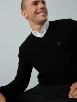 Next Regular Fit Textured Oxford Mock Shirt Jumper^ Knitwear|Knitwear