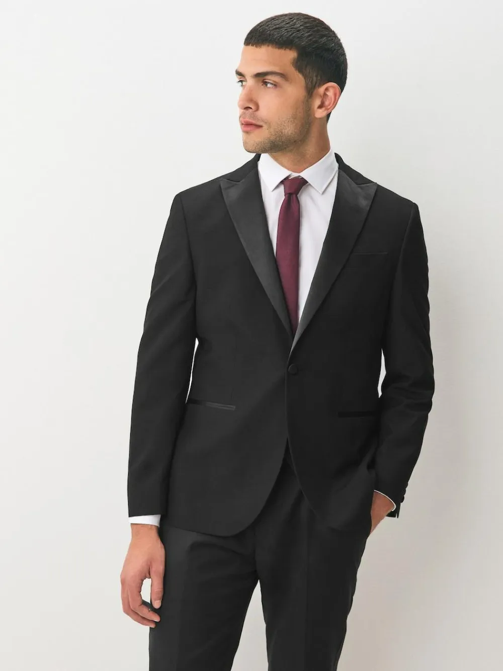 Next Black Regular Fit Tuxedo Suit Jacket